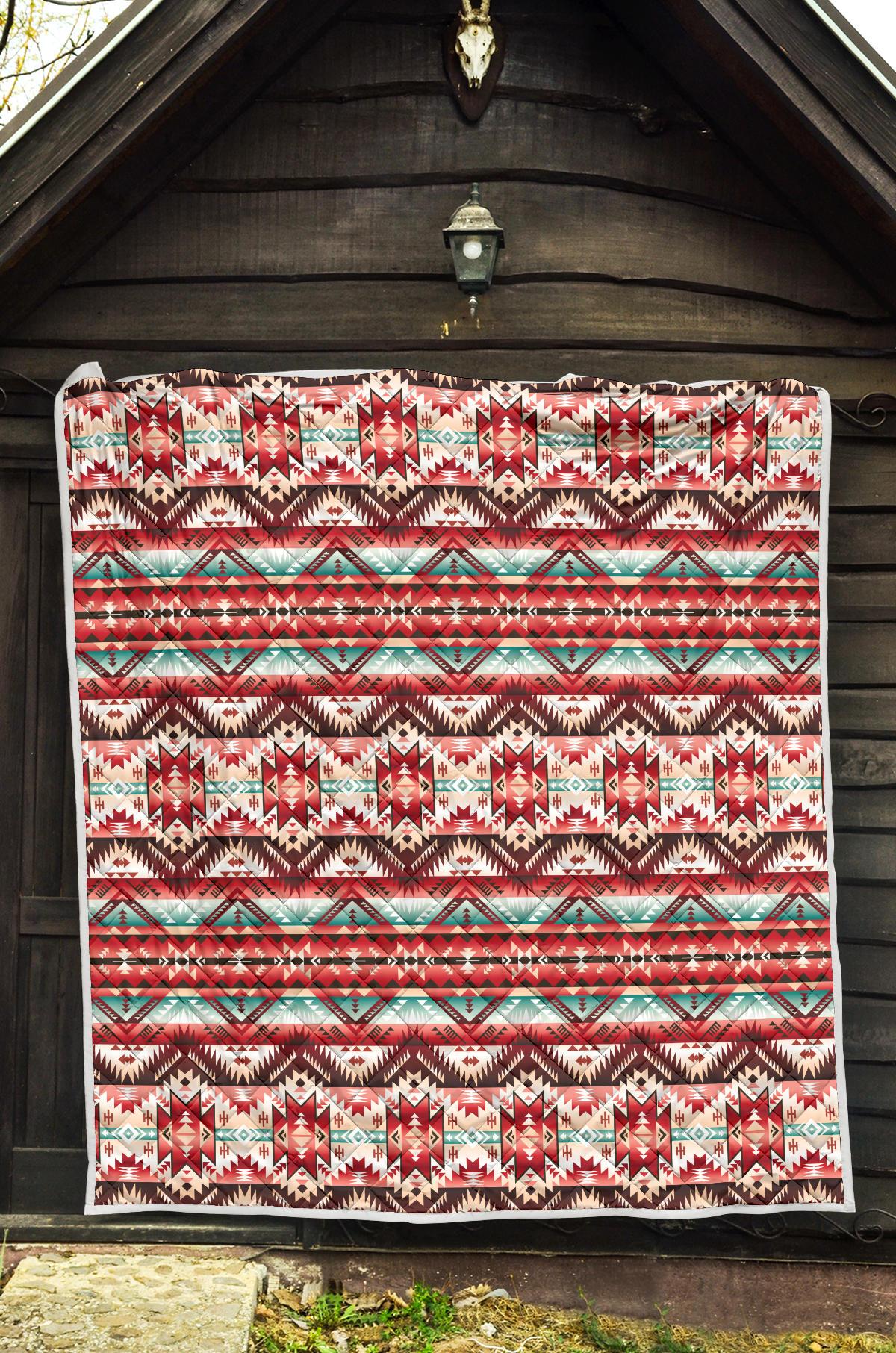Aztec Western Style Print Pattern Premium Quilt-JTAMIGO.COM