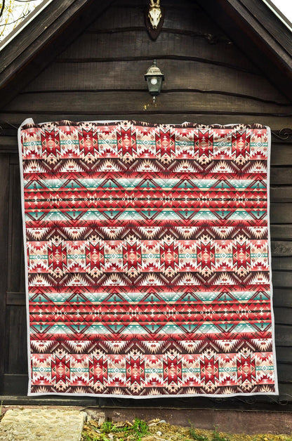 Aztec Western Style Print Pattern Premium Quilt-JTAMIGO.COM