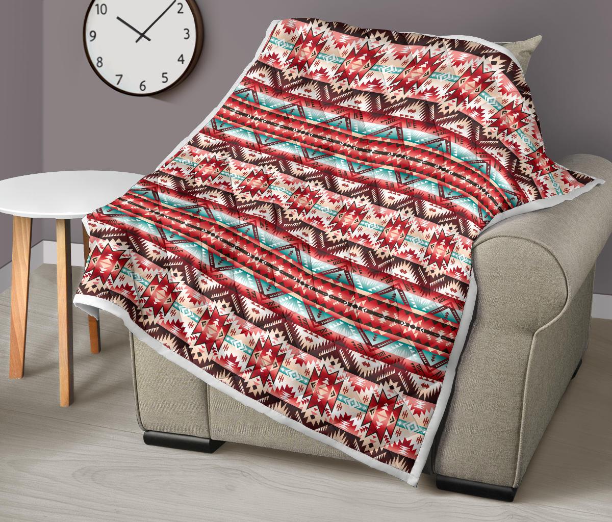Aztec Western Style Print Pattern Premium Quilt-JTAMIGO.COM