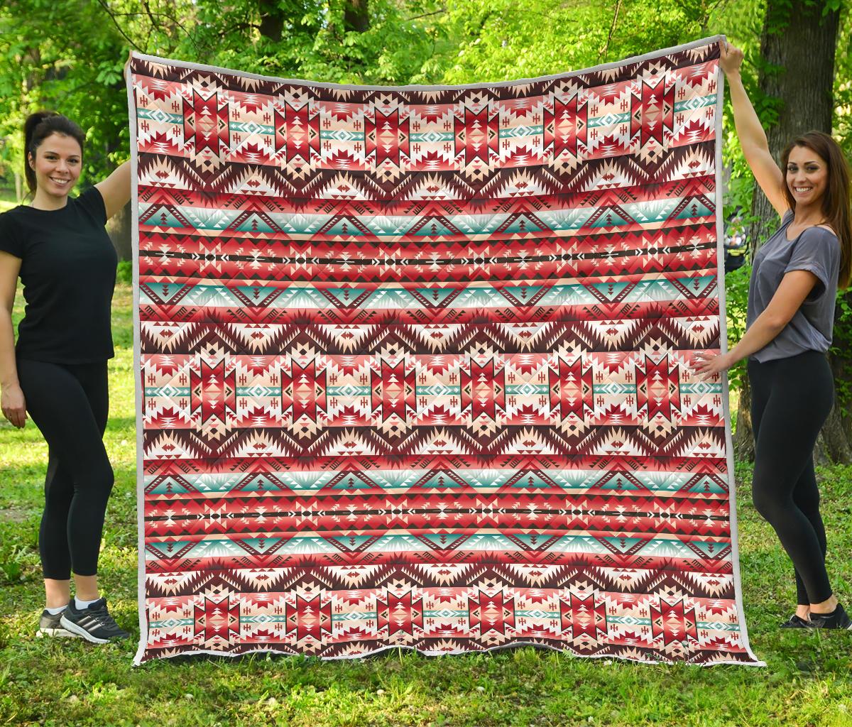 Aztec Western Style Print Pattern Premium Quilt-JTAMIGO.COM