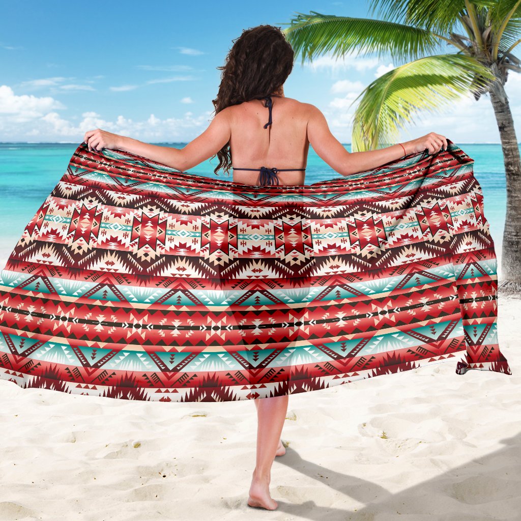 Aztec Western Style Print Pattern Sarong Pareo Wrap