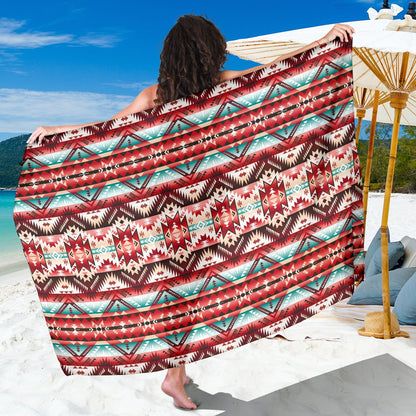 Aztec Western Style Print Pattern Sarong Pareo Wrap