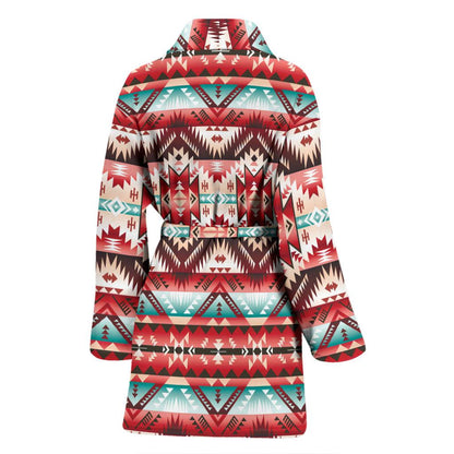 Aztec Western Style Print Pattern Women Bath Robe-JTAMIGO.COM