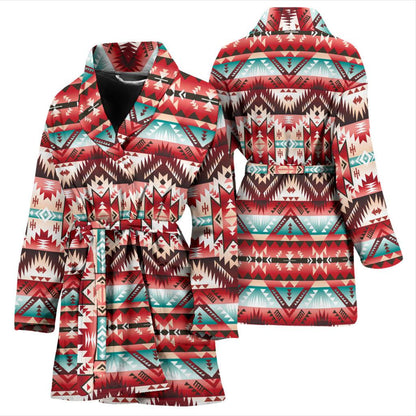Aztec Western Style Print Pattern Women Bath Robe-JTAMIGO.COM