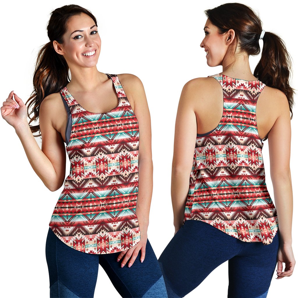 Aztec Western Style Print Pattern Women Racerback Tank Top