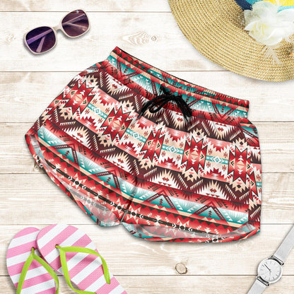 Aztec Western Style Print Pattern Women Shorts-JTAMIGO.COM