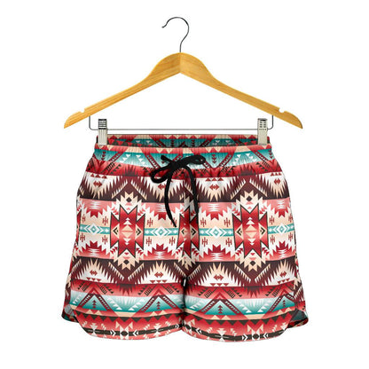 Aztec Western Style Print Pattern Women Shorts-JTAMIGO.COM