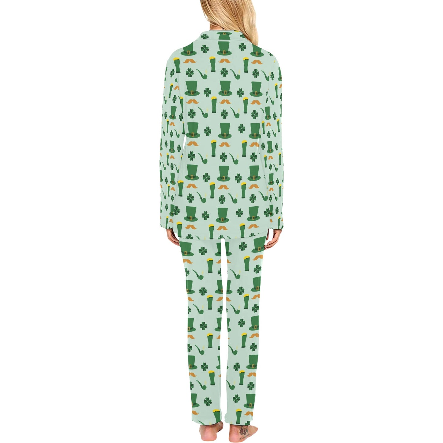 St Patricks Day Print Design LKS304 Women's Long Pajama Set