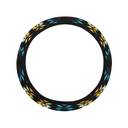 Tribal Pattern Print Design LKS309 Steering Wheel Cover with Elastic Edge