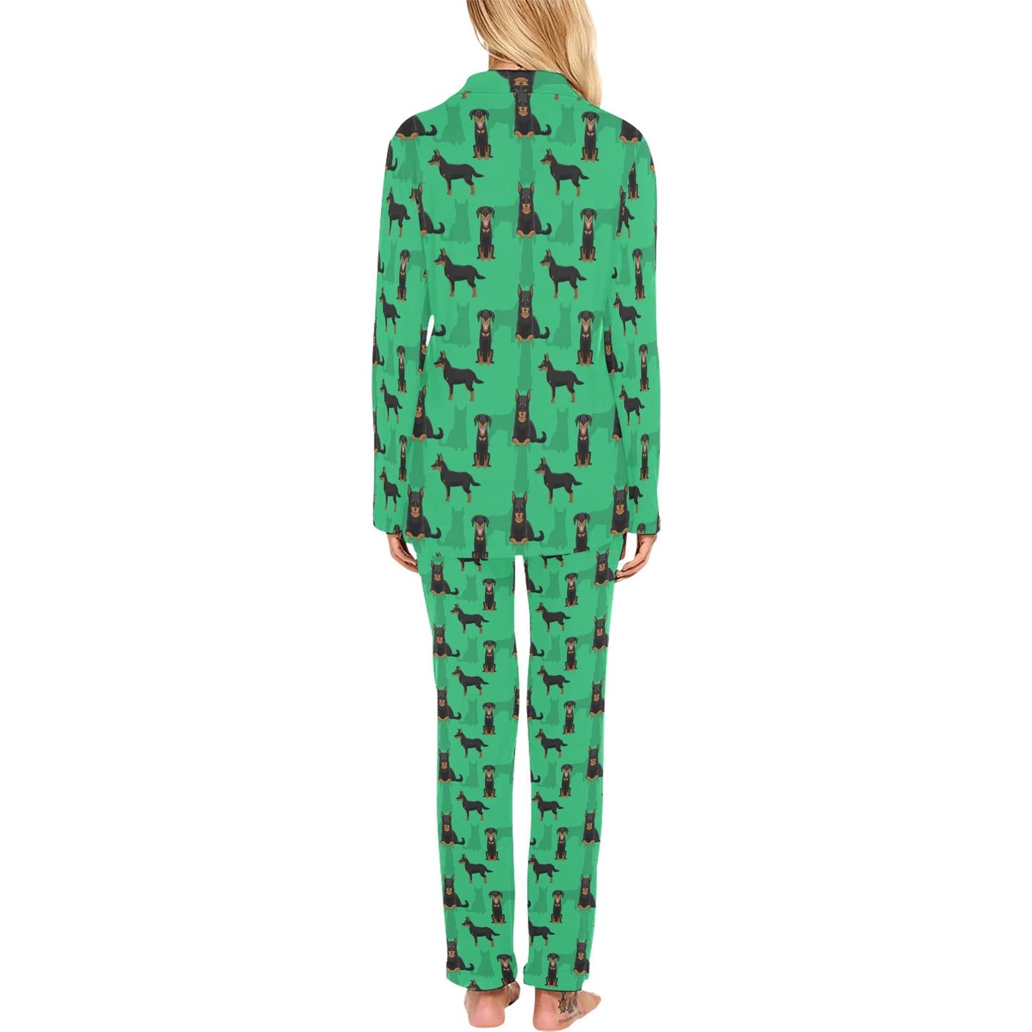 Beauceron Pattern Print Design 01 Women's Long Pajama Set