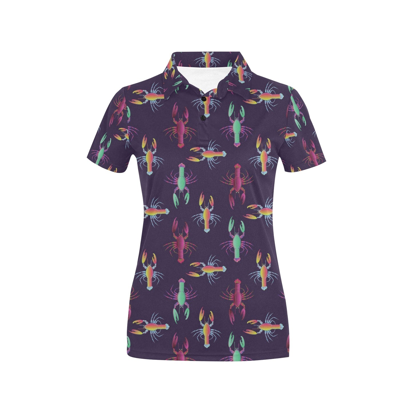 Lobster Print Design LKS402 Women's Polo Shirt
