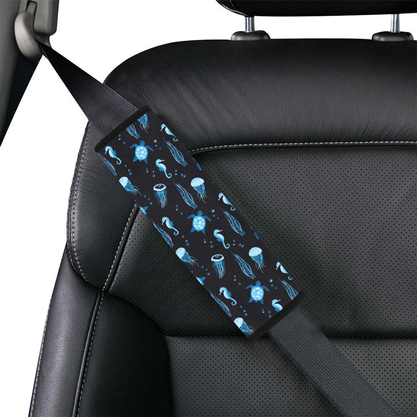 Sea Turtle Jelly Fish Sea Horse Print Design LKS3014 Car Seat Belt Cover