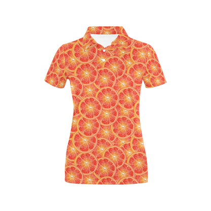 Grapefruit Pattern Print Design GF06 Women's Polo Shirt
