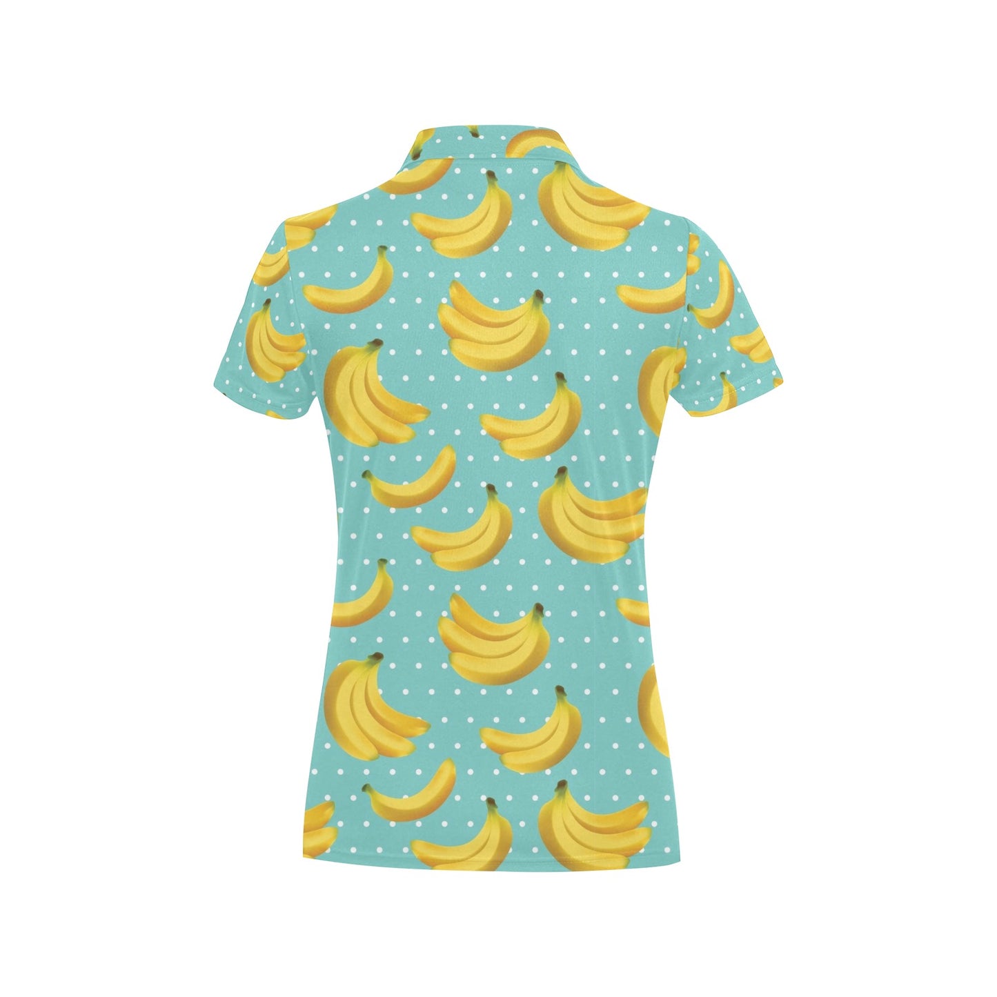 Banana Pattern Print Design BA02 Women's Polo Shirt