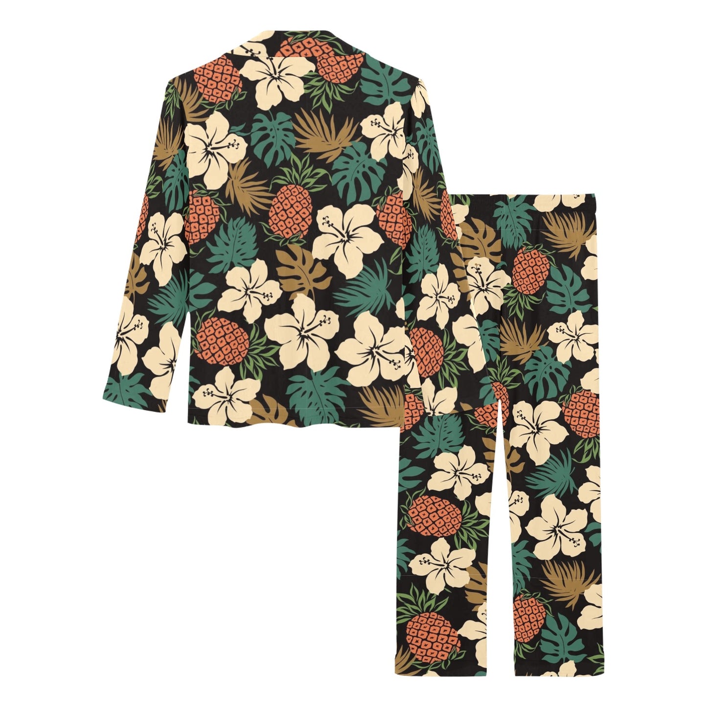 Hawaiian Themed Pattern Print Design H08 Women's Long Pajama Set