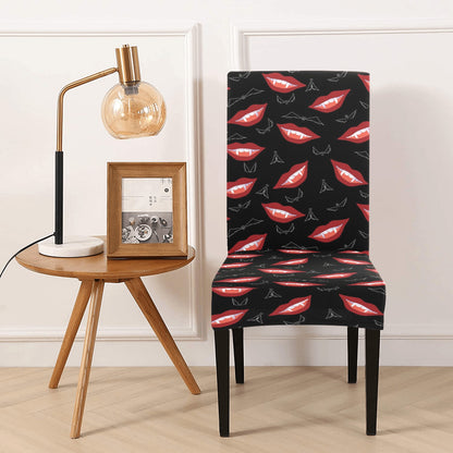 Vampire Lips Print Design LKS301 Dining Chair Slipcover
