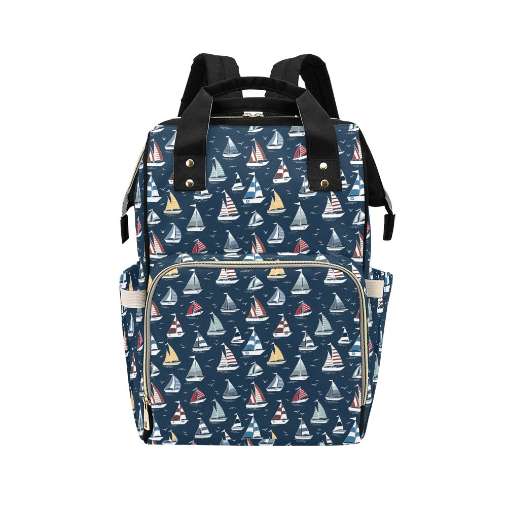 Sailboat Print Design LKS306 Diaper Bag Backpack