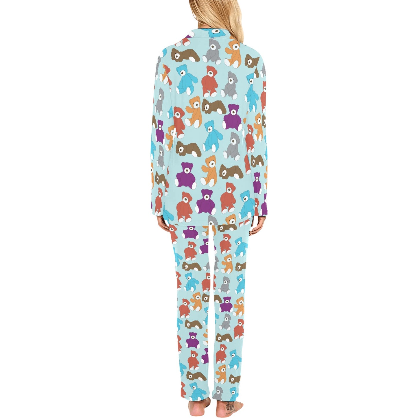 Bear Cute Pattern Print Design 03 Women's Long Pajama Set