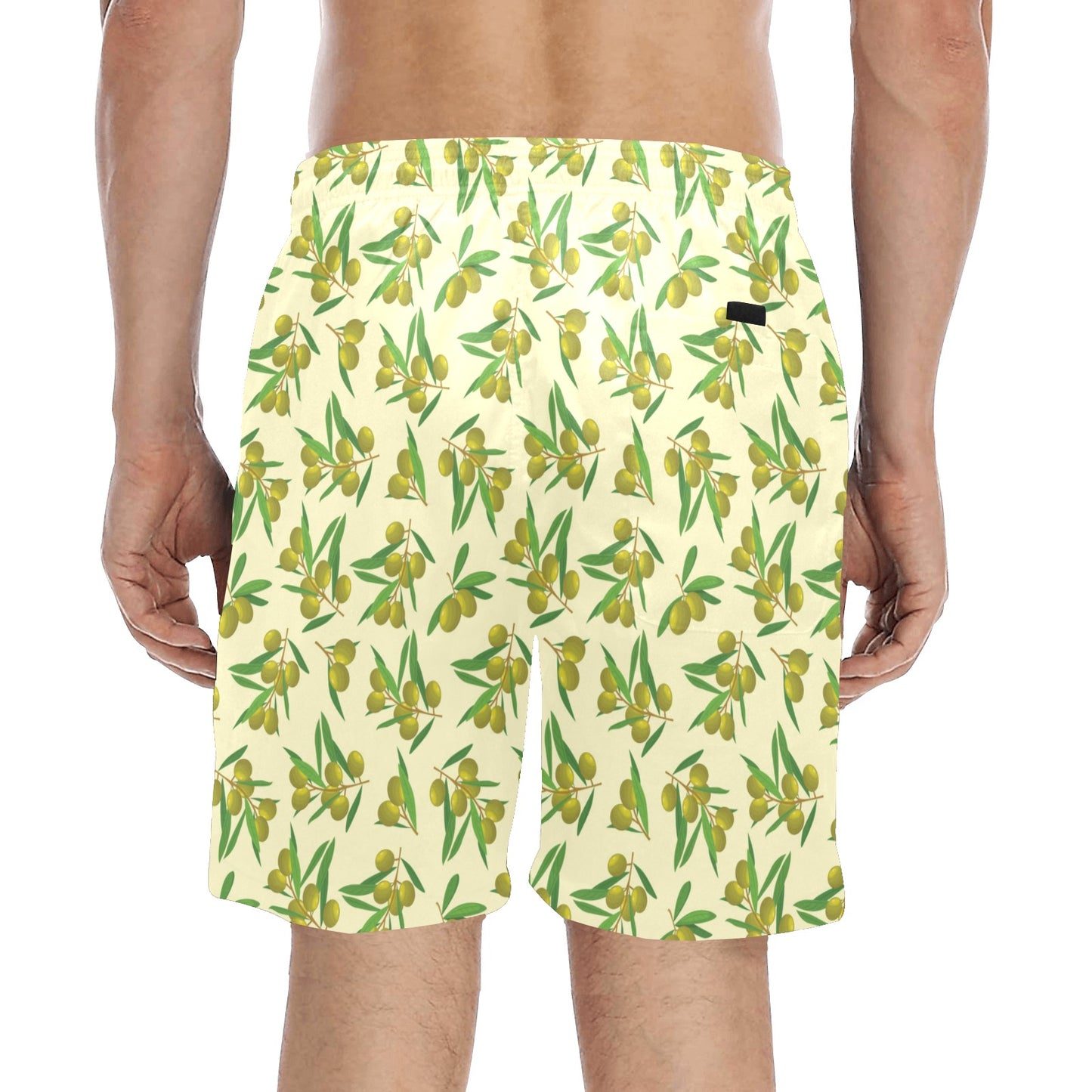 Olive Print Design LKS302 Men's Swim Trunks Beach Shorts