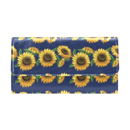 Sunflower Print Design LKS307 Women's Trifold Wallet