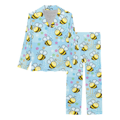 Bee Pattern Print Design BEE03 Women's Long Pajama Set