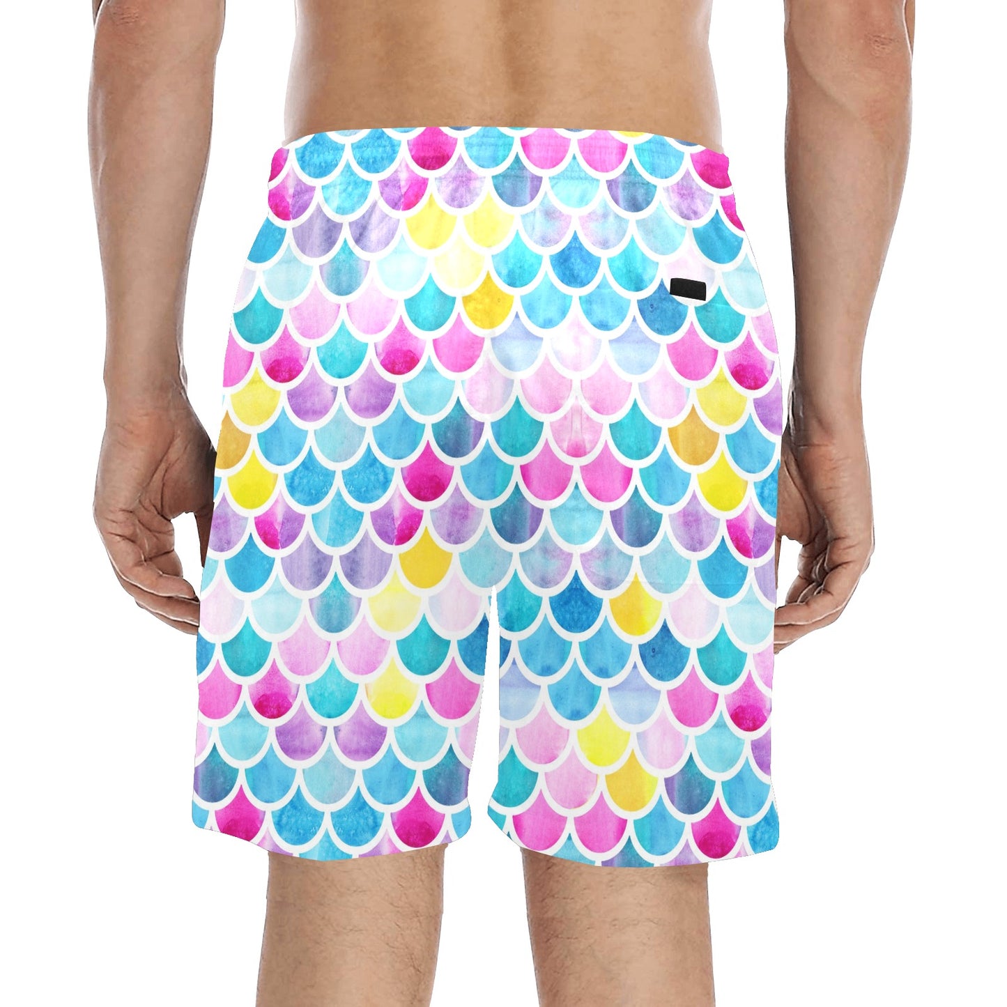 Scales Print Design LKS402 Men's Swim Trunks Beach Shorts