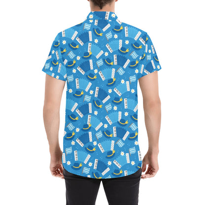 Accordion Print Design LKS401 Men Short Sleeve Button Up Shirt