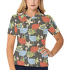 Guinea Fowl Pattern Print Design 02 Women's Polo Shirt