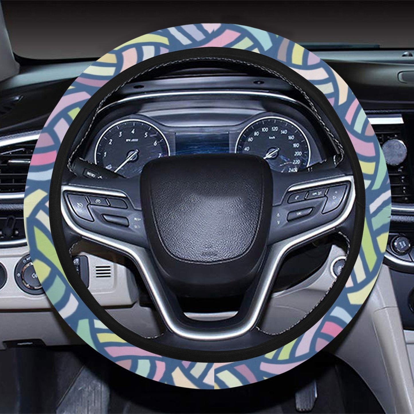 Volleyball Print Design LKS301 Steering Wheel Cover with Elastic Edge