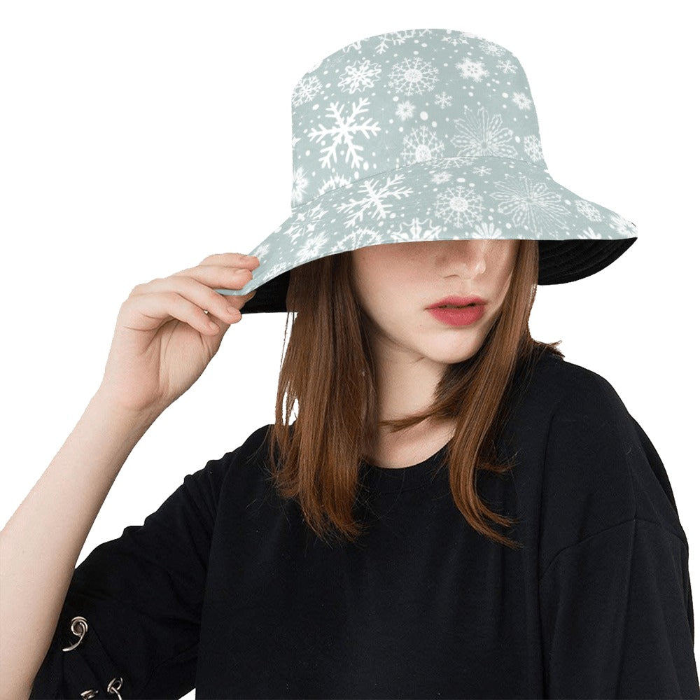 Snowflake Print Design LKS303 Unisex Bucket Hat