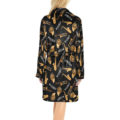 Jazz Pattern Print Design 01 Women's Fleece Robe