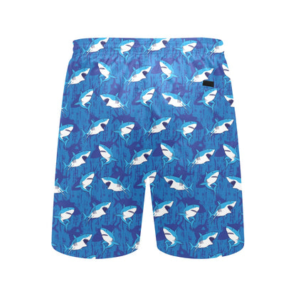 Shark Print Design LKS308 Men's Swim Trunks Beach Shorts