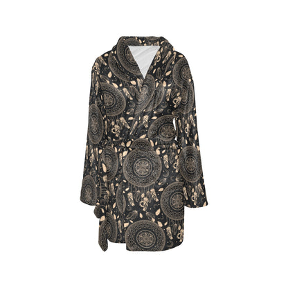 Dream Catcher Mandala Boho Moon Women's Fleece Robe