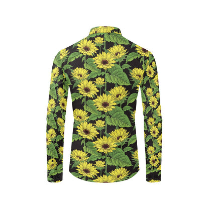Sunflower Print Design LKS3010 Men's Long Sleeve Dress Shirt