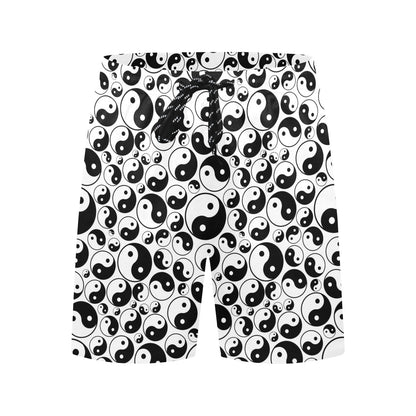 Yin Yang Print Design LKS302 Men's Swim Trunks Beach Shorts