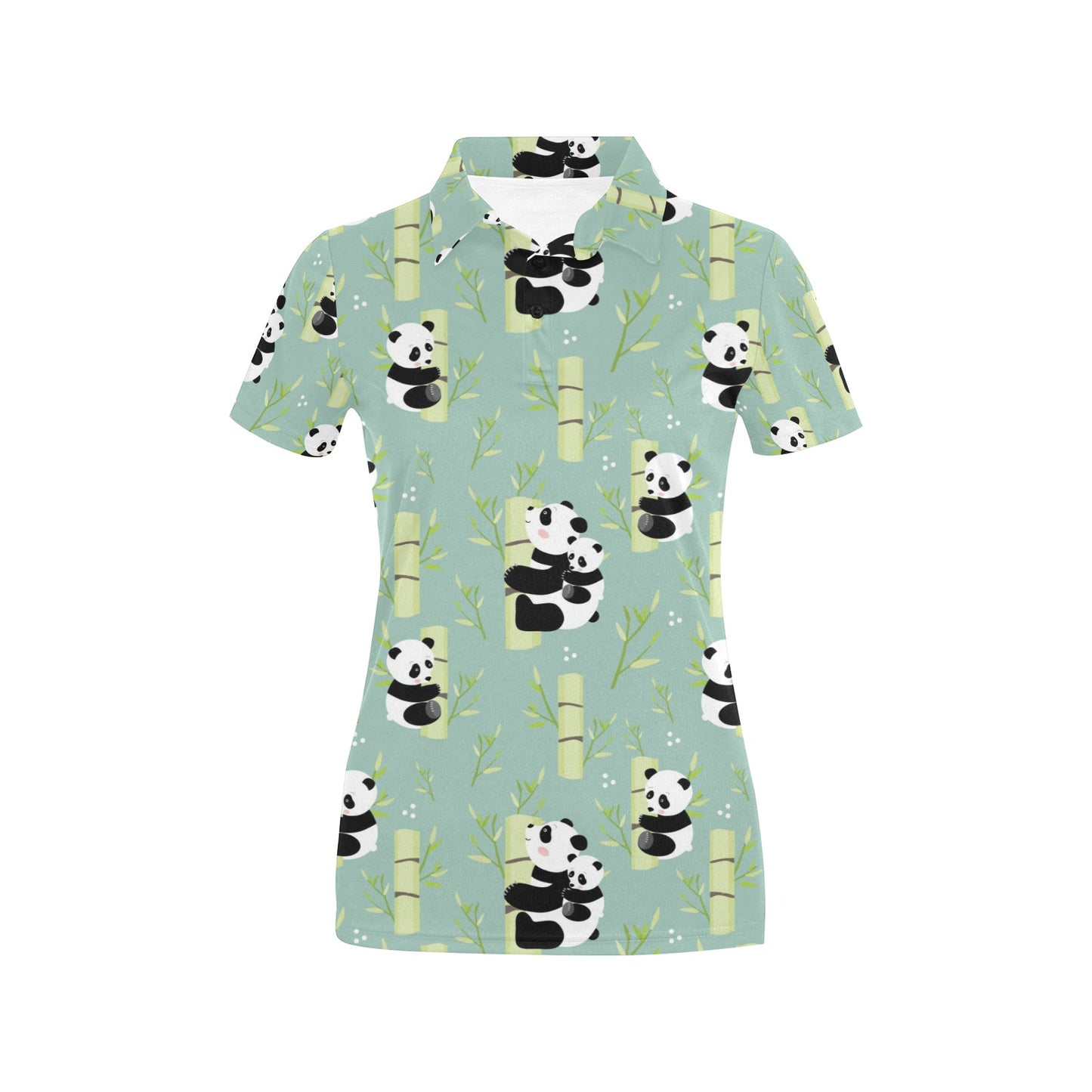 Panda Pattern Print Design A03 Women's Polo Shirt