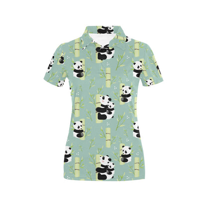 Panda Pattern Print Design A03 Women's Polo Shirt