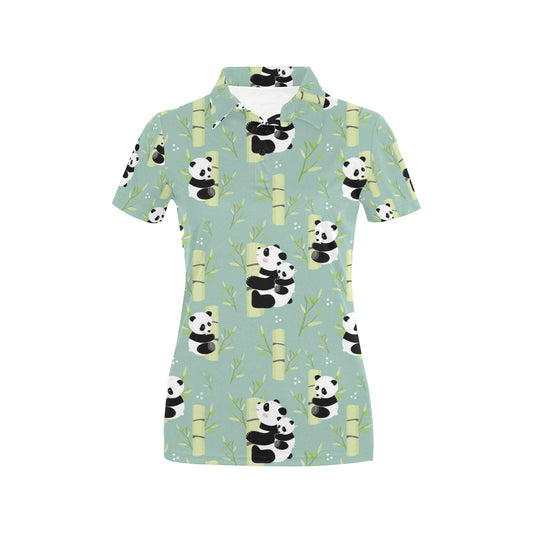 Panda Pattern Print Design A03 Women's Polo Shirt