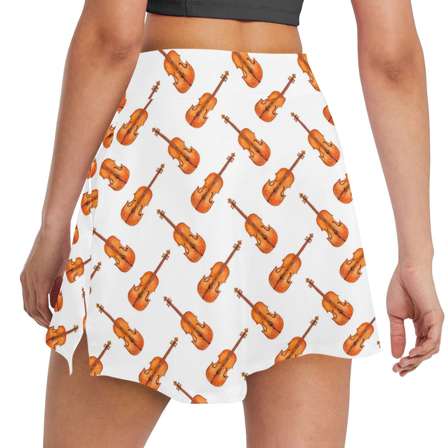 Violin Print Design LKS401 17" Golf & Pickleball Skort with Pockets
