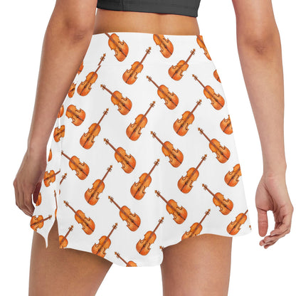 Violin Print Design LKS401 17" Golf & Pickleball Skort with Pockets