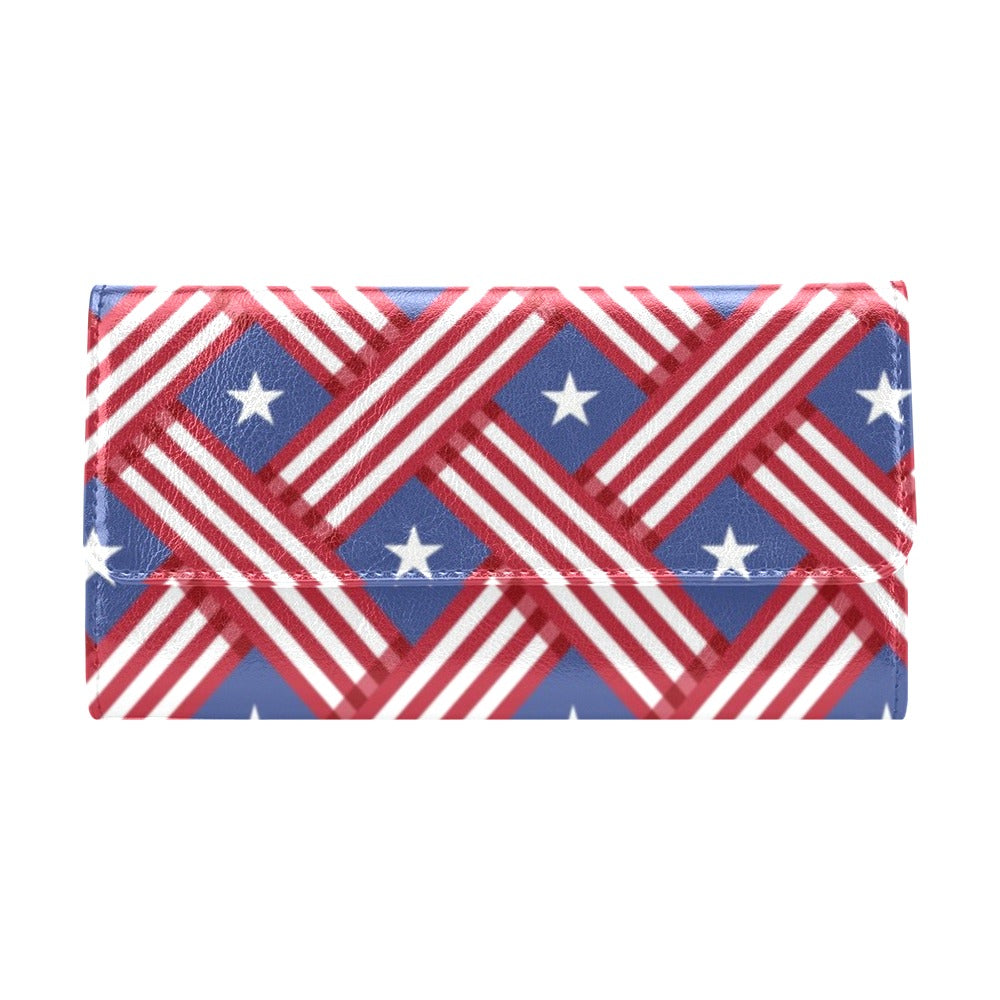 American flag Pattern Women's Trifold Wallet