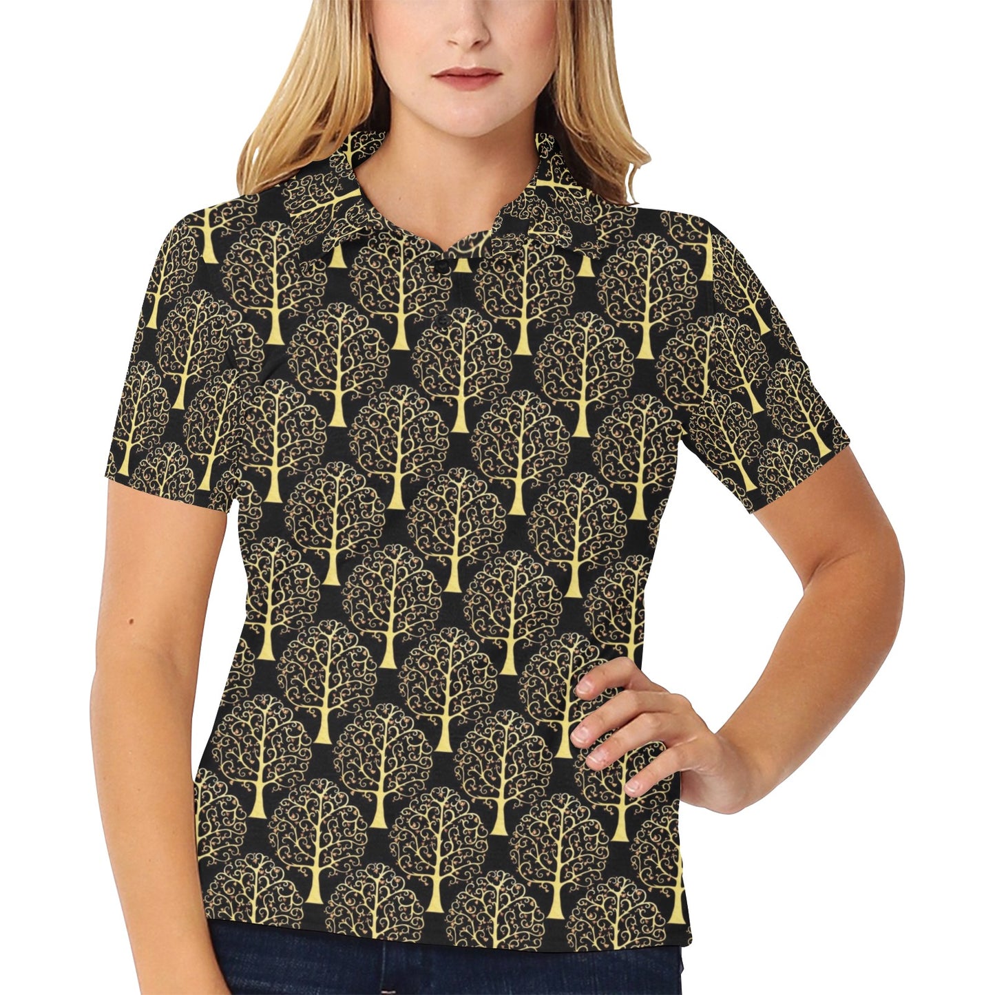 Tree Of Life Print Design LKS302 Women's Polo Shirt