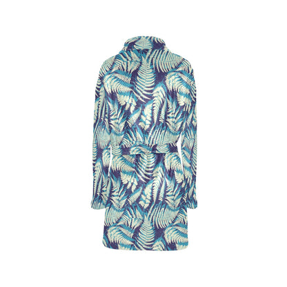 Fern Leave Summer Print Pattern Women's Fleece Robe