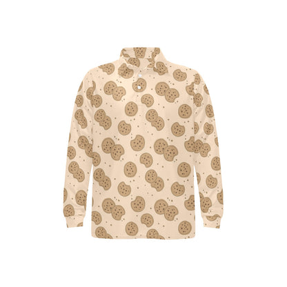 Biscuit Pattern Print Design 02 Long Sleeve Polo Shirt For Men's