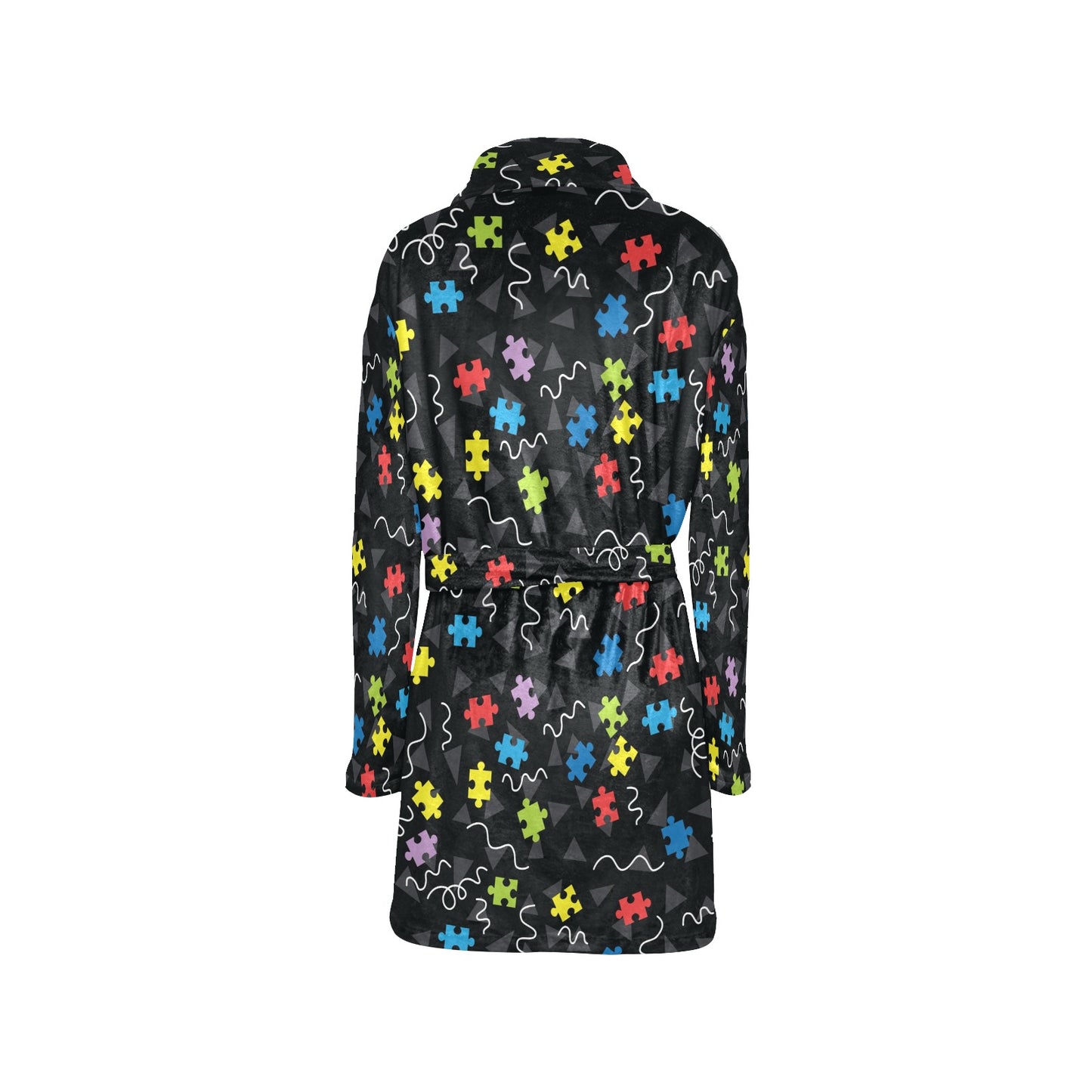 Autism Awareness Pattern Print Design 01 Women's Fleece Robe