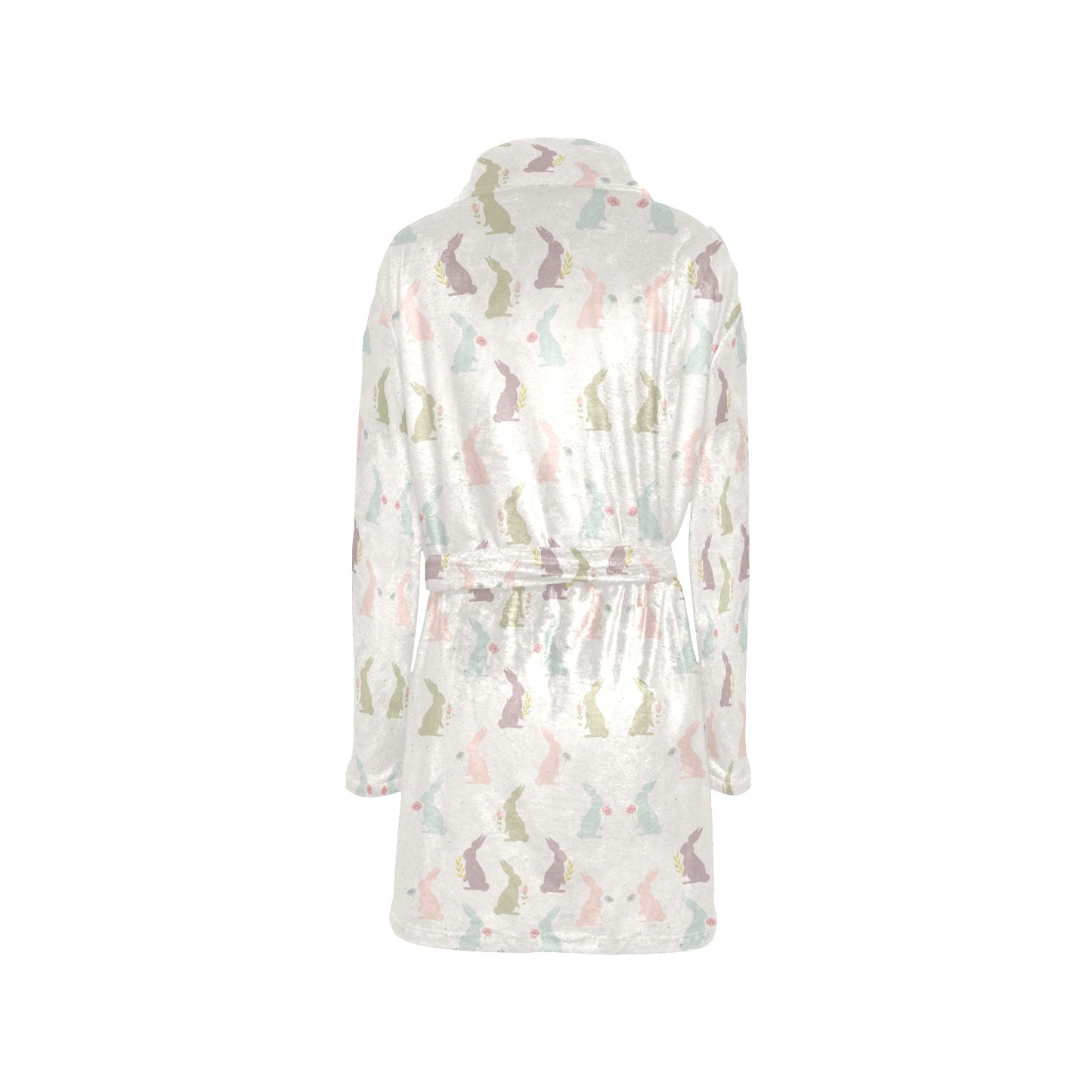Bunny Pattern Print Design 05 Women's Fleece Robe