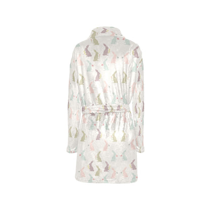 Bunny Pattern Print Design 05 Women's Fleece Robe