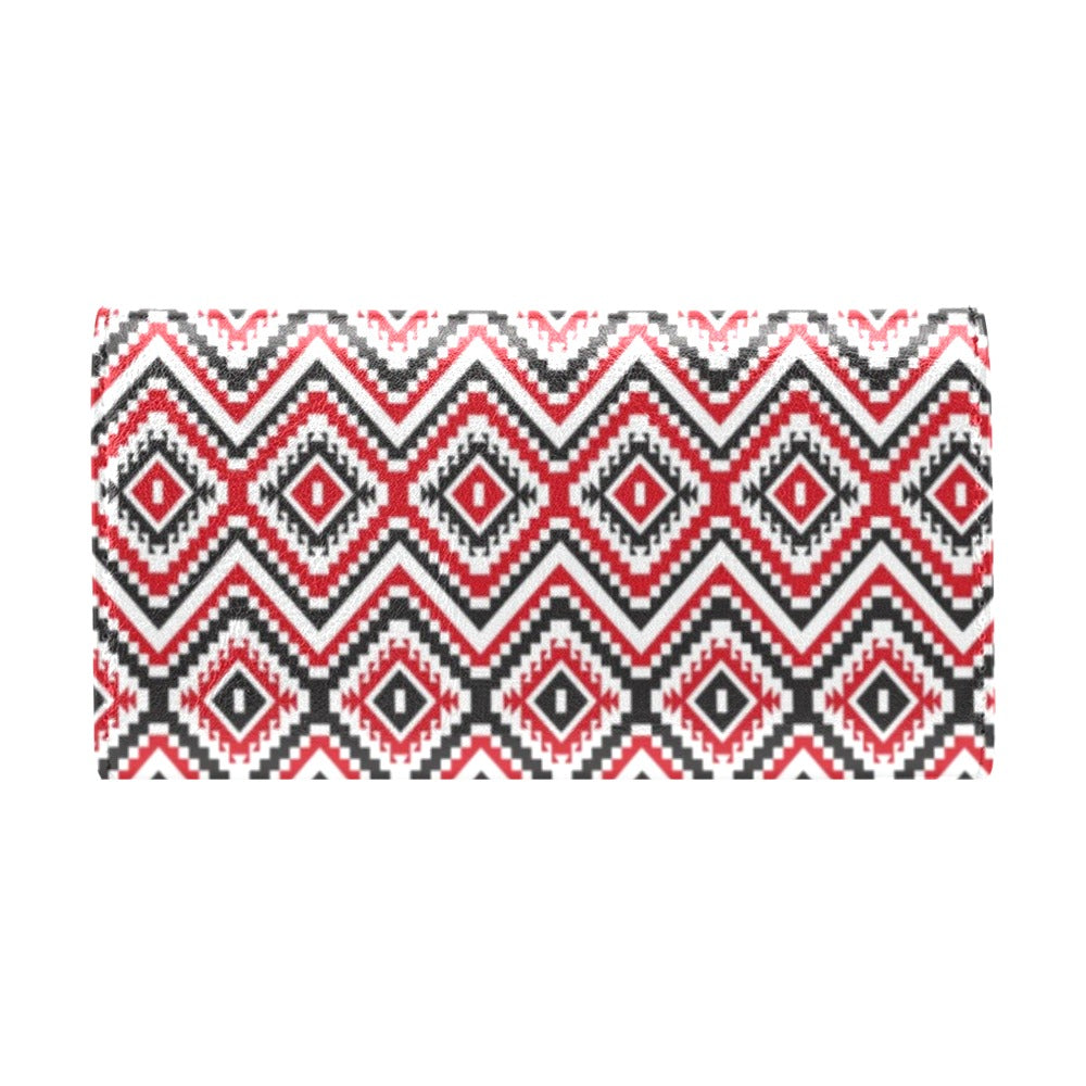 Native American Themed Tribal Print Women's Trifold Wallet