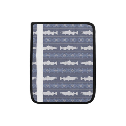 Salmon Fish Knit Style Print Design LKS304 Car Seat Belt Cover