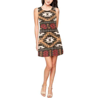 Native Pattern Print Design A02 Sleeveless Dress